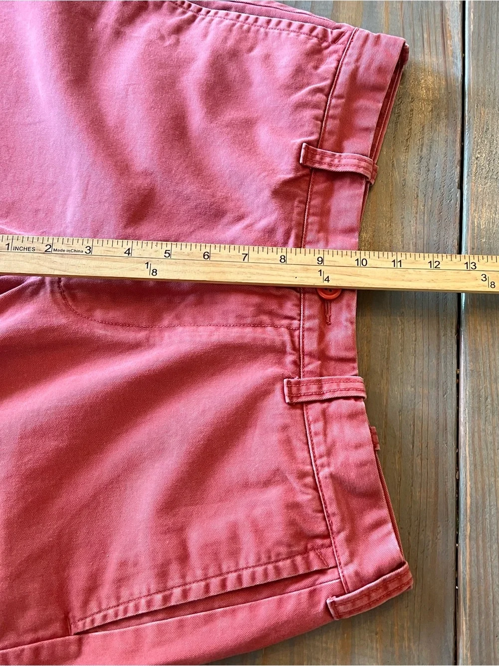 J.Crew Men's Shorts Size 33 Pink Faded Red Flat Front 100% Cotton Casual 9